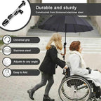 Adjustable Umbrella Holder Stand for Patio Outdoor Wrenches Universal Clip Wheelchair Umbrella Mount Holder for Stroller, Golf Cart, Beach Chair, Bicycle, Bleacher