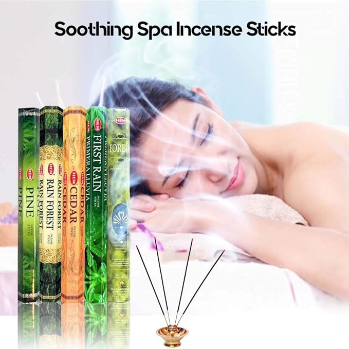 HEM Forest, Cedar, Pine, Rain Forest & First Rain Incense Sticks Combo – 5 Fragrances | 120 Sticks Total | Handcrafted, Long-Lasting Aroma for Meditation, Yoga, Relaxation & Home Freshness