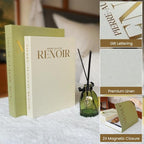 Aesthetic Decorative Books - Set of 2 Linen Fake Books Enhance Your Coffee Table, Home Decor, Living Room, Bookshelf or Mantle Decor, Modern Stackable Faux Book Photo Storage and as a Keepsake Box