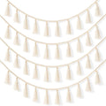 4 PCS Boho Macrame Tassel Garland, 47.2 Inch Boho Classroom Decor Handmade Christmas Garland Wall Hanging Tassels for Nursery Classroom Office Birthday Party Kids Room Baby Shower Decoration