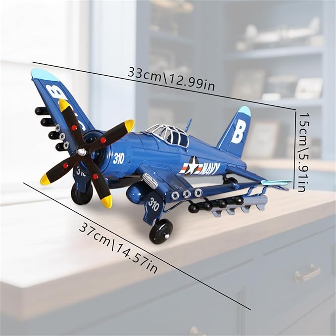 Corsair Metal Model Airplane Kit - Retro Iron Military Aircraft Model Decorative Collectible Metal Diecast Plane Model Vintage Home Decor Gifts