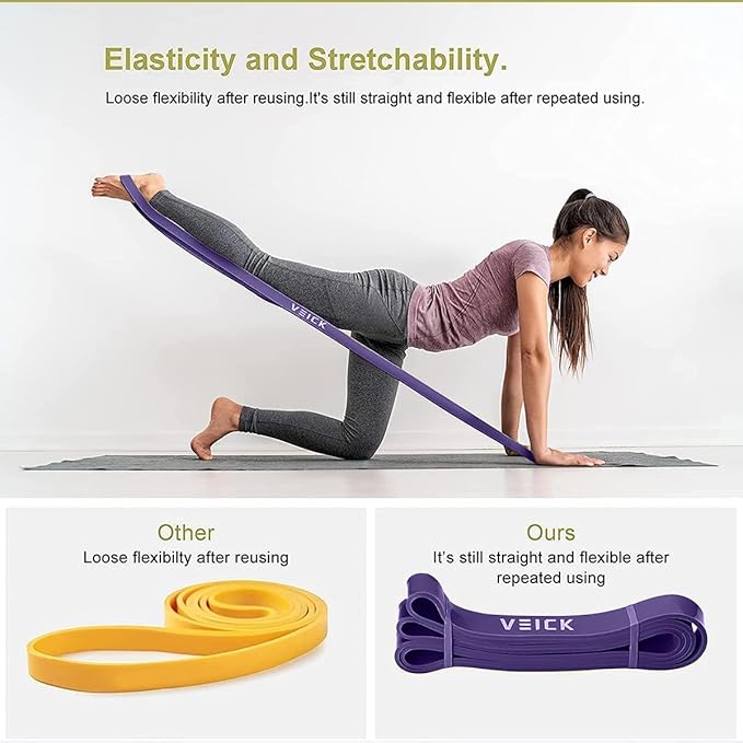 VEICK Resistance Bands for Working Out, Exercise Bands, Workout Bands, Pull Up Assistance Bands, Long Heavy Stretch Bands Set for Men Women, Power Weight Gym at Home Fitness Equipment