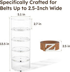 FEMELI Belt Organizer, Acrylic Belt Storage Holder for Closet & Drawer, 5-Layer Stackable Display Case for Belts, Watches, Jewelry and Ties