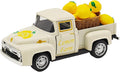 Lemon Decor - 4.9″Farmhouse Vintage Metal Truck with Mini Fake Lemons for Home Kitchen Table, Shelf, Party Decorations and Lemonade Stand Decor Summer Tiered Tray Decoration