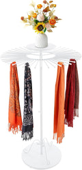 Scarf Display Stand 45-Arm Scarf Holder Organizer Freestanding Scarf Hanger 360° Rotating Rack for Home and Clothing Store (White, 45 Rods)