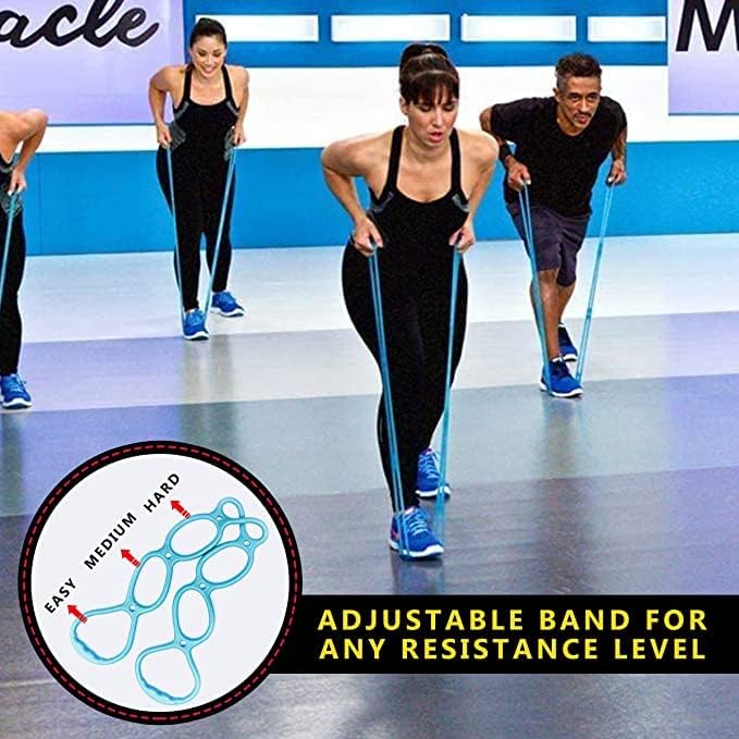 7 Ring Stretch Resistance Exercise Band, Miracle Miles Band, Yoga Stretching, Arm, Shoulders Foot, Leg Fitness Home Gym Physical Therapy Band
