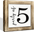 Party of 5 Signs, Family Signs, Box Sign Wood Desk Sign Decor, Farmhouse Wood Decoration, Home Party Decor Accessories, Living Room Decors, Decorative Wooden Table Signs, 5.9×5.9 inches