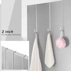 Hotop 15 Inch 4 Pcs Wreath Hangers for Front Door Steel Metal Wreath Doors Hanger Over The Door Hanger Hook Indoor or Outdoor for Christmas Halloween Front Decorations Welcome Sign(Silver)