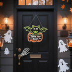 Halloween Front Door Hanger 3Pcs Halloween Wreath Hanging Sign Indoor Outdoor Wall Hanging Decoration