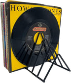File Folder Rack Magazine Holder - Vinyl Record Storage Display Stand Metal Newspaper Book and LP Album Organizer Display