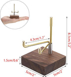 Hipiwe Adjustable Metal Arms Display Stand Easel with Wooden Base - Small Display Easel Holder for Displaying Fossil Coral Geodes Rock Mineral Agate Plate Seashell and Photos, 2"x2"x3.2"