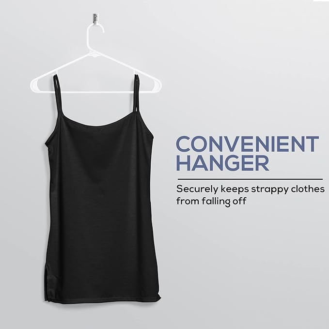 Utopia Home Plastic Hangers 20 Pack - Space Saving Clothes Hanger - Durable & Strong Closet Organizers and Storage with Built-in Strap Hooks - Essential for Shirts, Pants, Skirts & Coats (White)