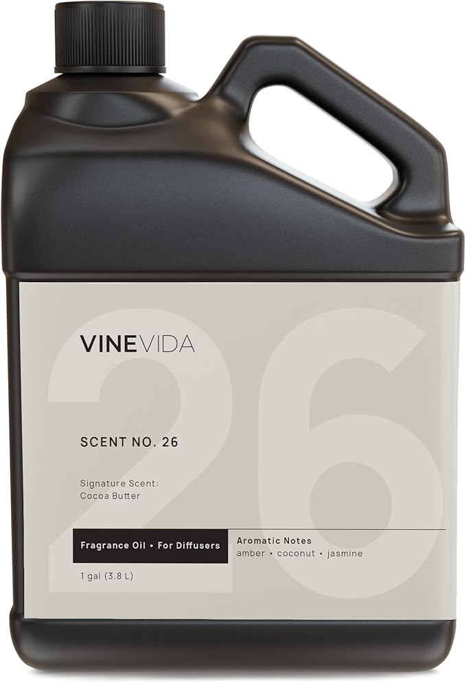 VINEVIDA [128 Fl Oz] Cocoa Butter Fragrance Oil for Cold Air Diffusers, Essential Oils for Diffuser Oil Refill & Air Freshener Room Spray