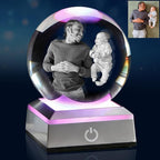 3D Crystal Photo,Personalized Gift for Dad Husband Grandpa,Custom snow globes with picture,Custom Father’s Day Anniversary Birthday,Pet Memorial Keepsake