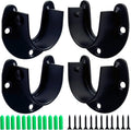 1-1/4 Inch 4 Packs Black Heavy Duty Stainless Steel Closet Rod End Supports Closet Pole Sockets Flange Rod Holder with Screws， Closet Shelf and Rod Brackets (Open Flange)