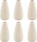 YANLING 6 Pack Modern Small Vase for Flowers, Light Yellow Ceramic Vases for Pampas Grass, Boho Vases for Home Decor Table Shelf Office Bedroom