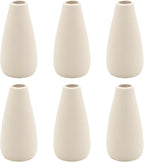 YANLING 6 Pack Modern Small Vase for Flowers, Light Yellow Ceramic Vases for Pampas Grass, Boho Vases for Home Decor Table Shelf Office Bedroom