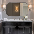 ANDY STAR 30x48 Inch Brushed Nickel Mirror, Large Silver Rectangle Mirror, Unique Scalloped Edge Design with Anti-Rust Stainless Steel Metal 1’’ Frame, Wall Mounts Vertically or Horizontally