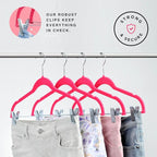 Home-it 10 Pack Clothes Hangers with Clips Pink Velvet Hangers use for Skirt Hangers Clothes Hanger Pants Hangers Ultra Thin No Slip