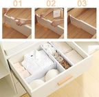 Drawer Dividers Dresser Drawer Organizer 3 Pack Adjustable Kitchen Drawers Divider Plastic Separators for Clothes Desk Office Storage