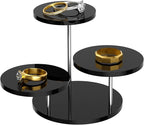 Round Acrylic Display Riser Stands, 3 Tier Jewelry Display Stands for Rings Earrings Mini Figurines 2 Pack(Black)