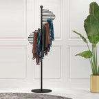 Freestanding Scarf Display Rack, Metal Scarf Racks, Spiral Scarf Holder, Hijab Stand for Clothing Store Commercial Home, Space Saving Shelves (42x170cm/17x67in, Black)