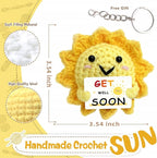 Get Well Soon Gifts - Handmade Crochet Sunshine with Positive Messages, Crochet Emotional Support Buddies for Surgery Recovery & Healing | Get Well Soon Gifts for Women, Men, Friend of All Ages