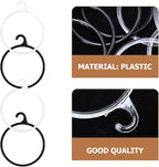 Ciieeo 40pcs Multifunctional Scarf Rack Organizer with Plastic Rings for Scarves Ties Belts Space Saving Closet Hanger for Shawls and Accessories Black Transparent