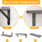 YGEOMER 16.5 Inch Floating Shelves for Wall, Farmhouse Wall Shelves for Bedroom, Bathroom Storage, Living Room and Kitchen Decor (Set of 6 Grey)