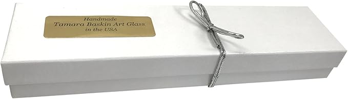 Mezuzah, Easy Mount, Art Glass on Metal Case *Gift Box and Non-Kosher Scroll Included* (Marbled Black White)