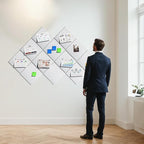 MaxGear Large Cork Board for Wall 48" x 36" White Bulletin Board, 12 Pack Felt Wall Tiles with Pushpins, Cork Boards for Office Pin Board Tack Board for Photo Meno Decor