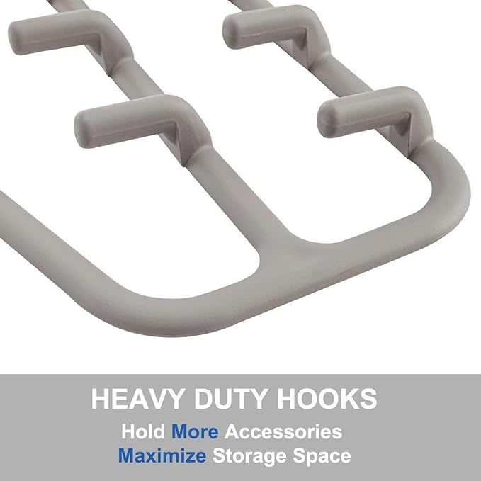 FairyHaus Belt Hanger Organizer 2 Pack, Non Slip Tie Rack Holder, Durable Hanging Closet Accessory Hooks for Belts, Ties, Jewelry, Scarves, Tank Tops, Grey
