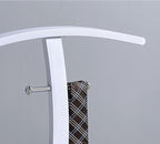 Kings Brand Furniture Henry Men’s Suit Valet Stand – Freestanding Clothes Valet Rack with Jacket Hanger, Pants Bar, Tie Holder & Storage Shelf – Modern Bedroom Garment Organizer (White)
