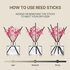 COCODOR Flower Reed Diffuser Set / 6.7oz / Lovely Peony/Scent Diffuser with Sticks Home Fragrance Reed Diffuser for Bathroom Shelf Decor for Women