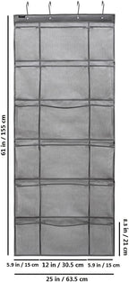 Over The Door Hanging Shoe Rack Organizer 18 Pockets Organizer with 6 Extra Large Mesh Pockets for Shoe Holder Storage (18 Pockets)