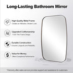 ANDY STAR Brushed Bronze Bathroom Mirror, 24x48 Oblong Mirror with Stainless Steel Metal Frame, Oval Vanity Mirror for Over Sink, Modern Anti Rust Wall Mounted
