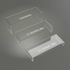 6 PCs Risers Display Stands 3 Tiers Desktop Acrylic Shelves Cake Dessert Holder Products Stand for Collectibles Shoes Jewels Pop Figure (Clear12inch)