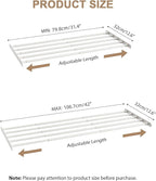 Expandable Closet Shelf Wall-Mounted Metal Storage Rack Adjustable Closet Rod DIY Divider Separator Space Saving for Cabinet Wardrobe Cupboard Kitchen Pantry Cupboard, 31.4-42 Inches