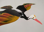 WitnyStore Wooden Bird Mobile 24" Black Crane Stork Hand Made Painted Wood Flapping Wing Birds Hanging Ceiling Decor Wind Chimes Handcrafted Art Animal Decorative Collectibles Décor Gifts Souvenirs