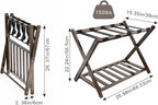 Luggage Racks, Folding Suitcase Stand with Storage Shelf, Bamboo Suitcase Rackwith Unique Magnetic Locking, 2 Pack Assembled Luggage Rack, Luggage Holders Stand for Guest Room, Bedroom, Hotel