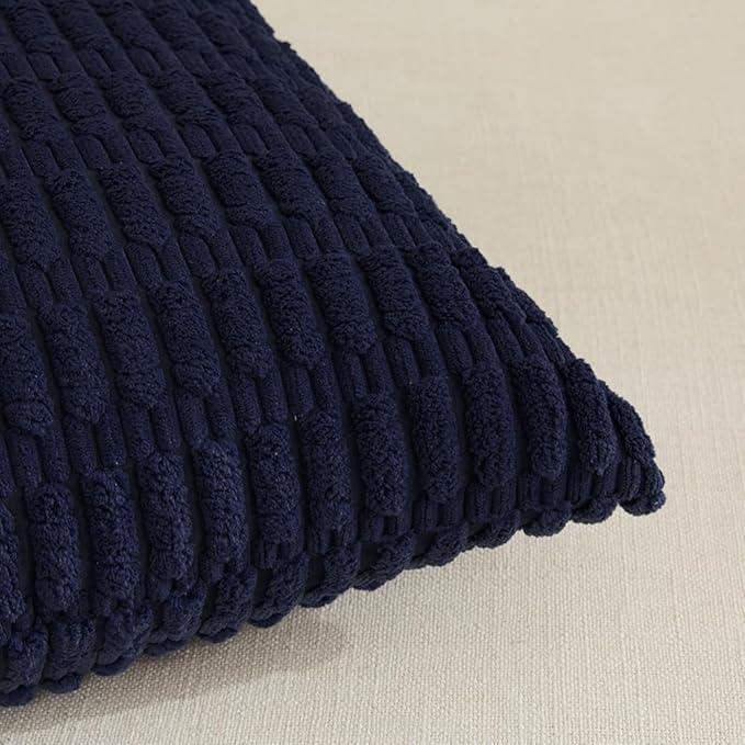 Fancy Homi 4 Packs Decorative Throw Pillow Covers for Living Room Couch Bed, Modern Farmhouse Boho Home Décor Accent Cushion Case, 22" x 22", Navy Blue