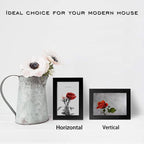 Egofine 4x6 Picture Frames Set of 4, Made of Solid Wood Covered by Plexiglass 3x4.5 and 3.5x5 with Mat or 4x6 without Mat, for Table Top Display and Wall Mounting Photo Frame Black