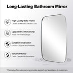 ANDY STAR Chrome Oblong Mirror, 36x48 Inch Polished Chrome Oval Mirror for Bathroom with Stainless Steel Metal Frame, Wall Mouned for Bathroom, Living Room, Entryway