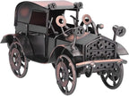 Vintage Car Model Metal Bronze Classic Exquisite Home Decorative Handicraft Ornament, Antique Car Decor for Living Room, Office, Shelf Display and Gift
