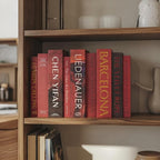 ORITZIO Red Faux Books Set of 9 - Hidden Storage Fake Books for Coffee Table Decor, Home Staging, Interior Design & Fashion Books