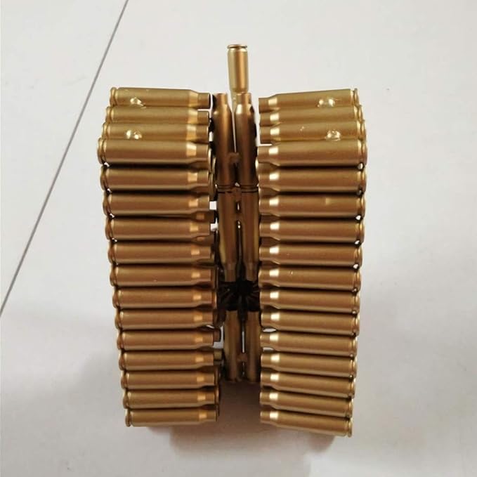 Bullet Shell Casing Shaped Army Tank Metal Sculpture,Great Decorative Artwork Model Gift for Home,Study Room Decorations (Gold Disc Style)