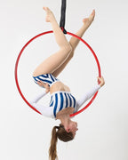DASKING Premium Red Aerial Hoop Kit 85cm (33.5")/90cm (35.4") Single-Point Ring, Professional Aerial Ring Set, 2-Ton Safety System & Glossy Finish