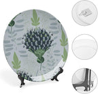 Decorative Plate Chinoiserie Floral Custom Decor for Art Decoration Club Farmhouse Wedding Ceramic Craft for Decorative Ornaments 1 Plate with 1 Display Stand, Multi Sizes, Gifts for Men Women