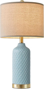 24.25" Table Lamp Modern Ceramic Blue Lamps for Living Room Bedroom Boho Bedside Table Lamps for Night Stands Nightstand Lamp Coastal Side End Table Lamps Reading Light Home Office Dorm Deco Gifts