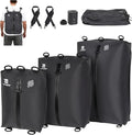 3 Pack Vacuum Bags for Travel with Pump, 3-Size Set Reusable Vacuum Compression Bags for Luggage, Space Saver IP67 Waterproof Vacuum Packing Cubes for Suitcase&Backpack, Black